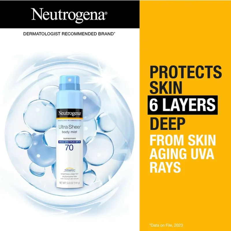 Protector Solar Neutrogena Ultra Sheer Body Mist Spray (SPF70)