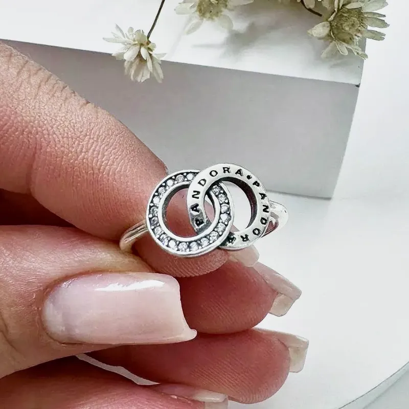 Anillo aros dobles Pandora 