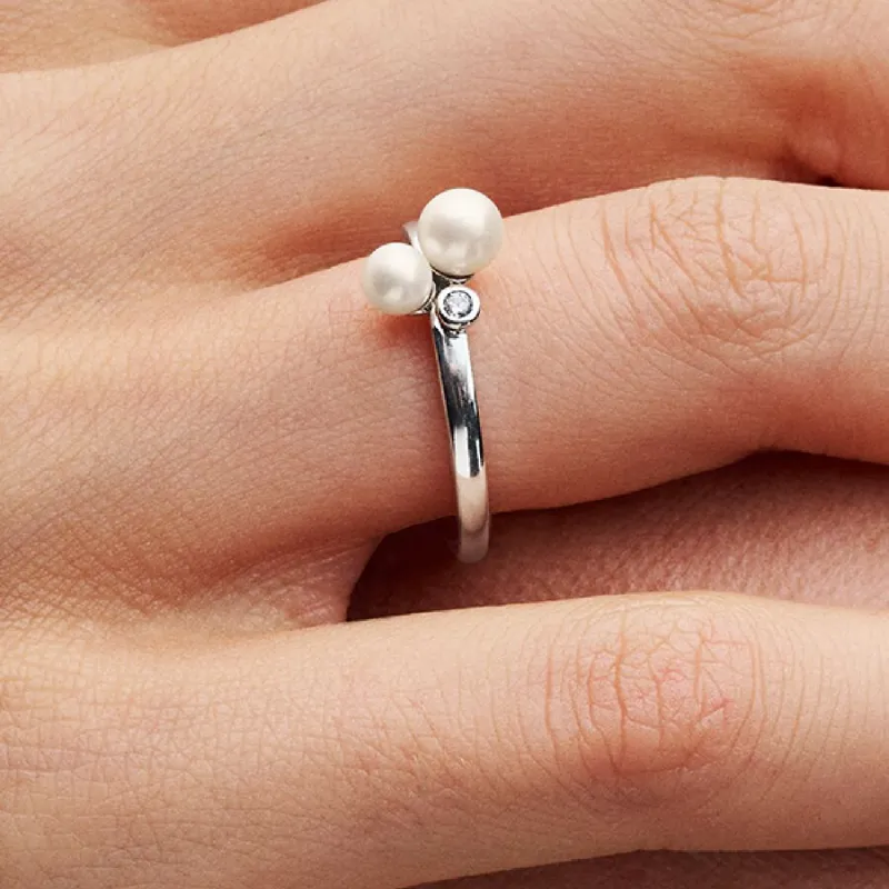 Anillo Pandora perlas de cultivo 