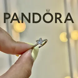 Anillo Pandora solitario corazón