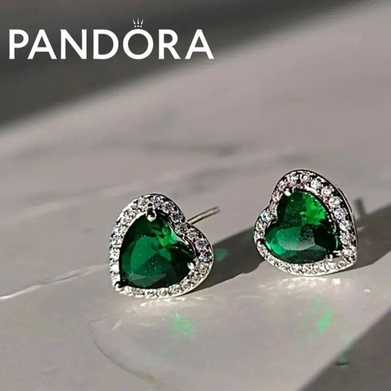 Arete pandora corazón verde