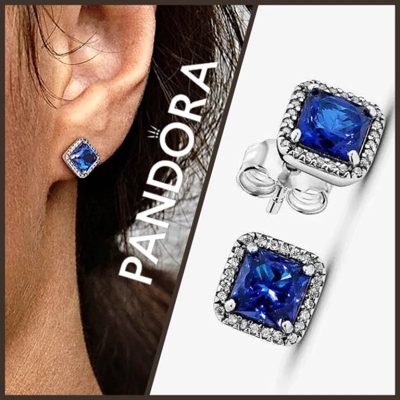 Arete s destellos azules Pandora