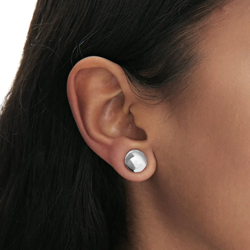 Aretes artesanales de botón 