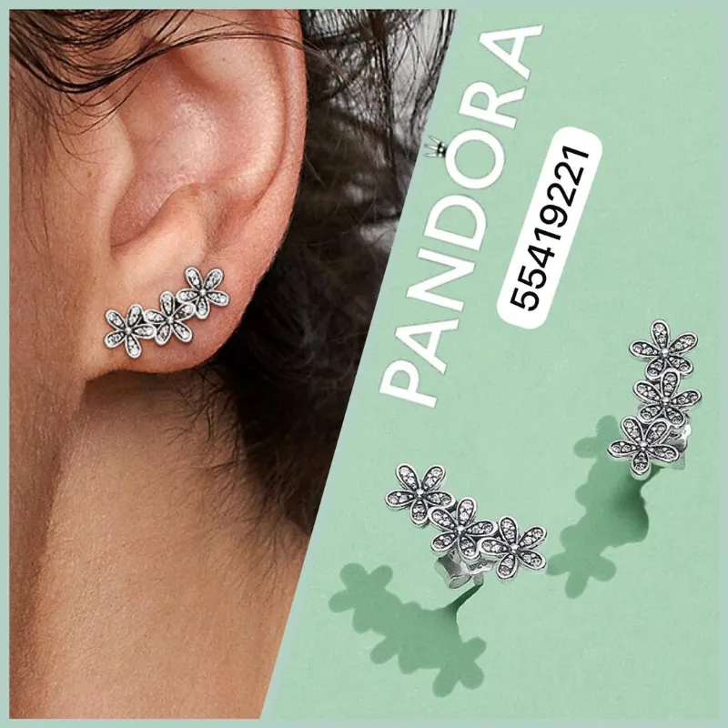 Aretes flores triples 