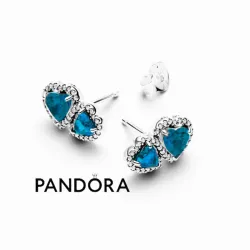 Aretes pandora corazones azules