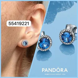 Aretes Pandora destello azul 