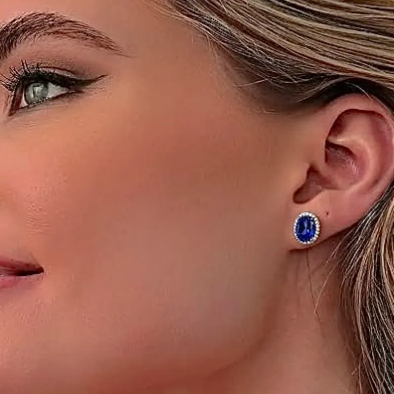 Aretes Pandora piedra azul 