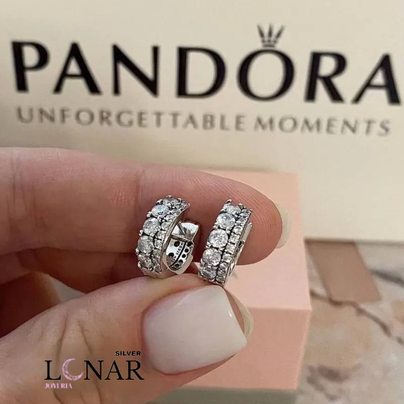 Argollas Pandora dobles en pedrería 