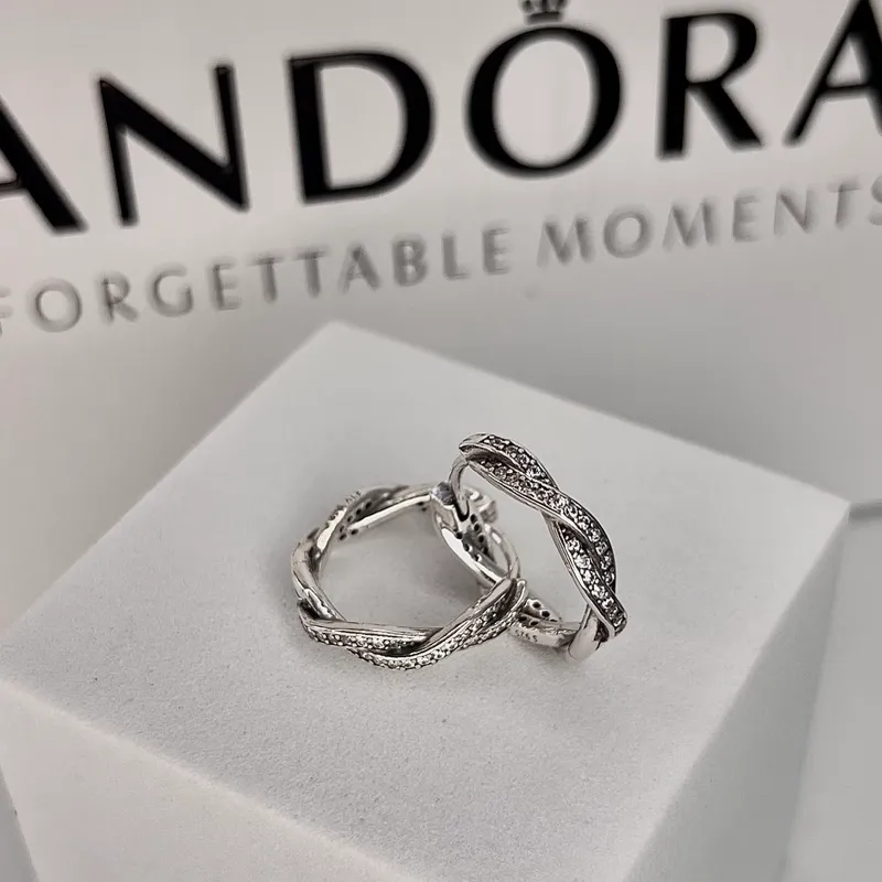Argollas trenzadas Pandora 