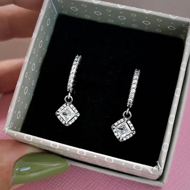 Aros colgantes rombo Pandora 
