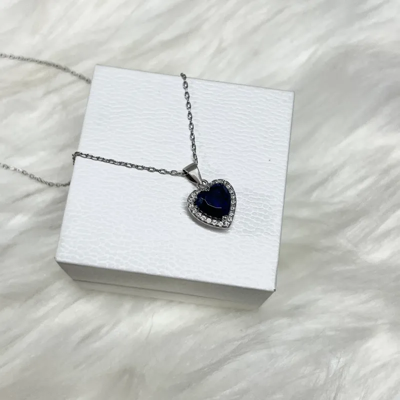 Cadena corazón azul