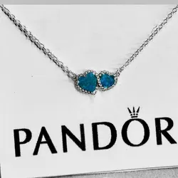 Cadena pandora corazones azules
