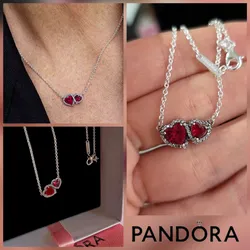 Cadena pandora corazones rojos