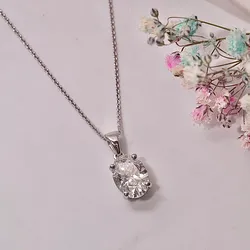 Cadena piedra ovalada