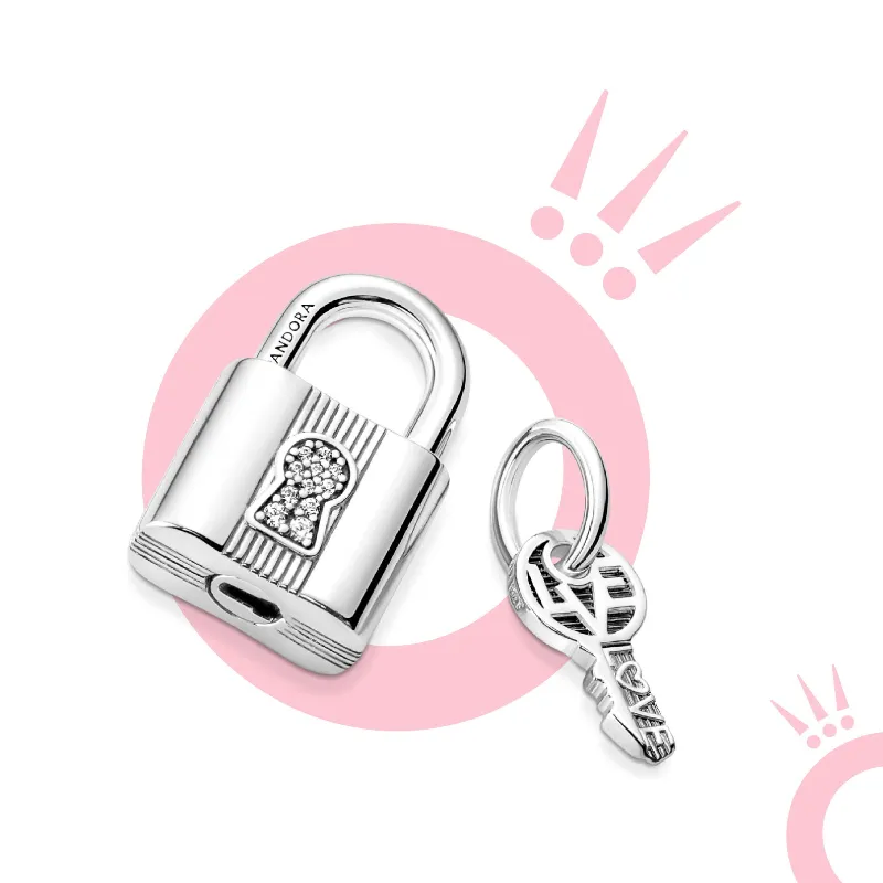 Charm candado con llave 