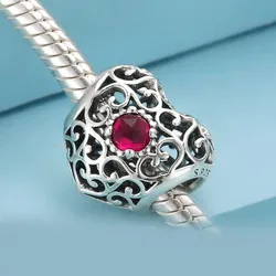 Charm corazón enredado rojo