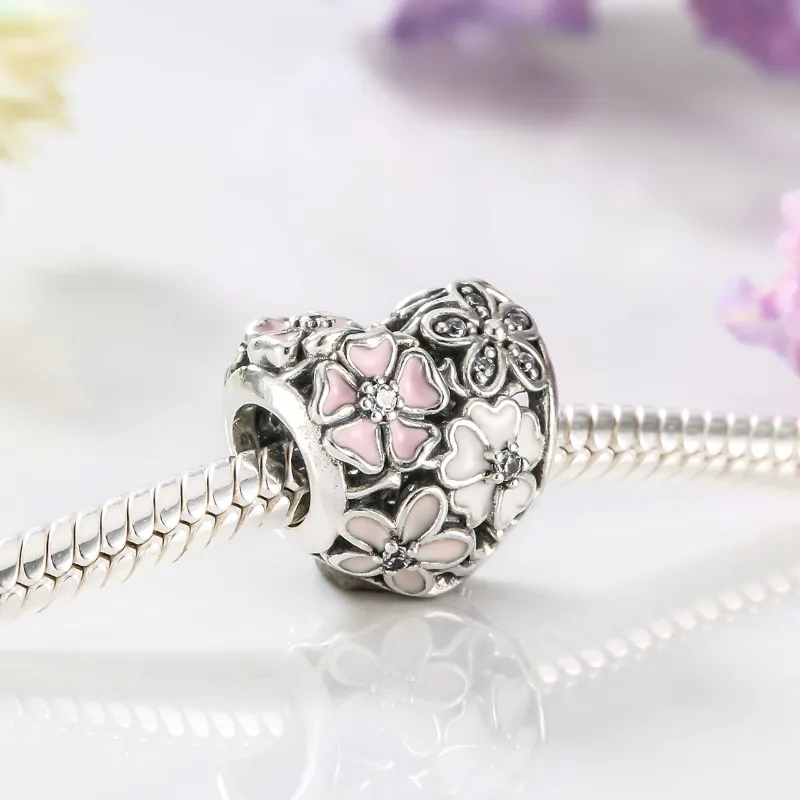 Charm flores corazón separador 