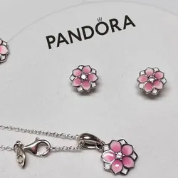 conjunto aretes y collar Pandora 