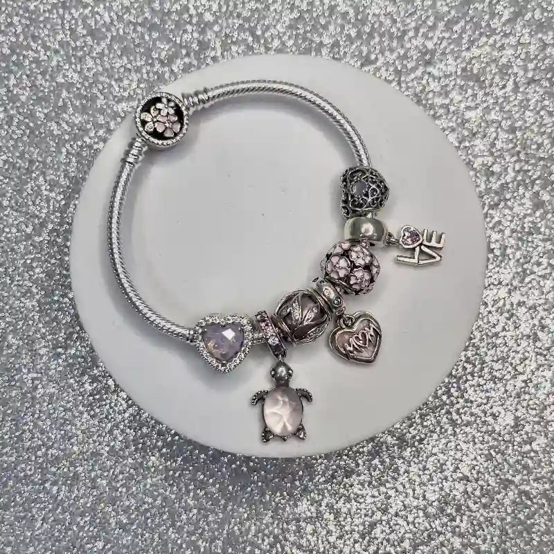 Pulsera armada temática rosa
