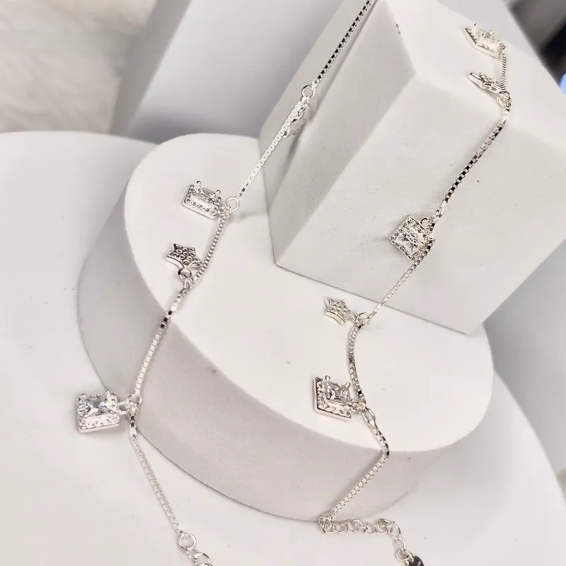 Pulsera Circonias colgantes 