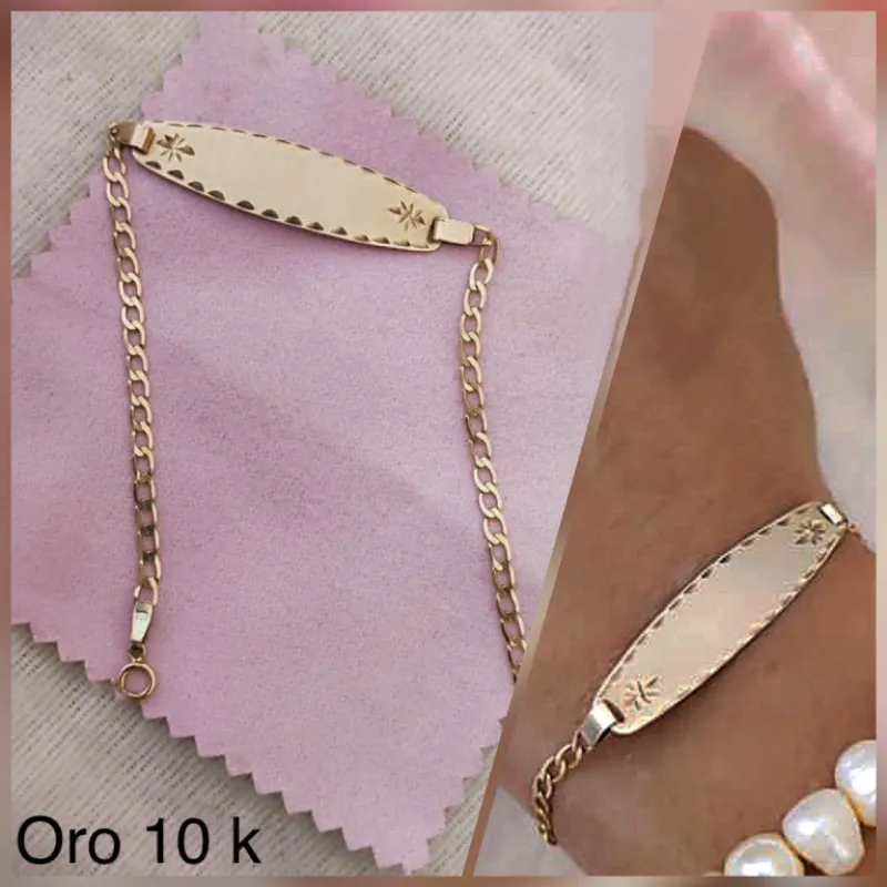 Pulsera de oro con placa 