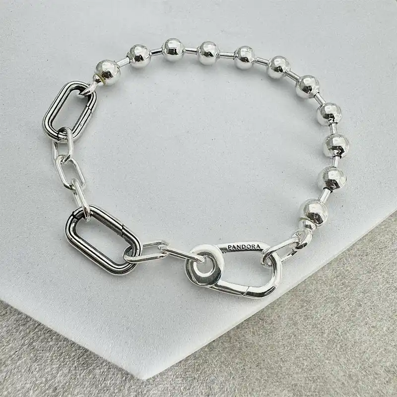 Pulsera eslabones y cuentas