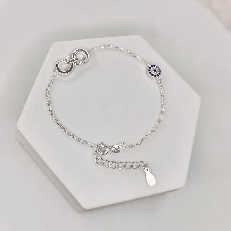 Pulsera infinito + ojo turco 