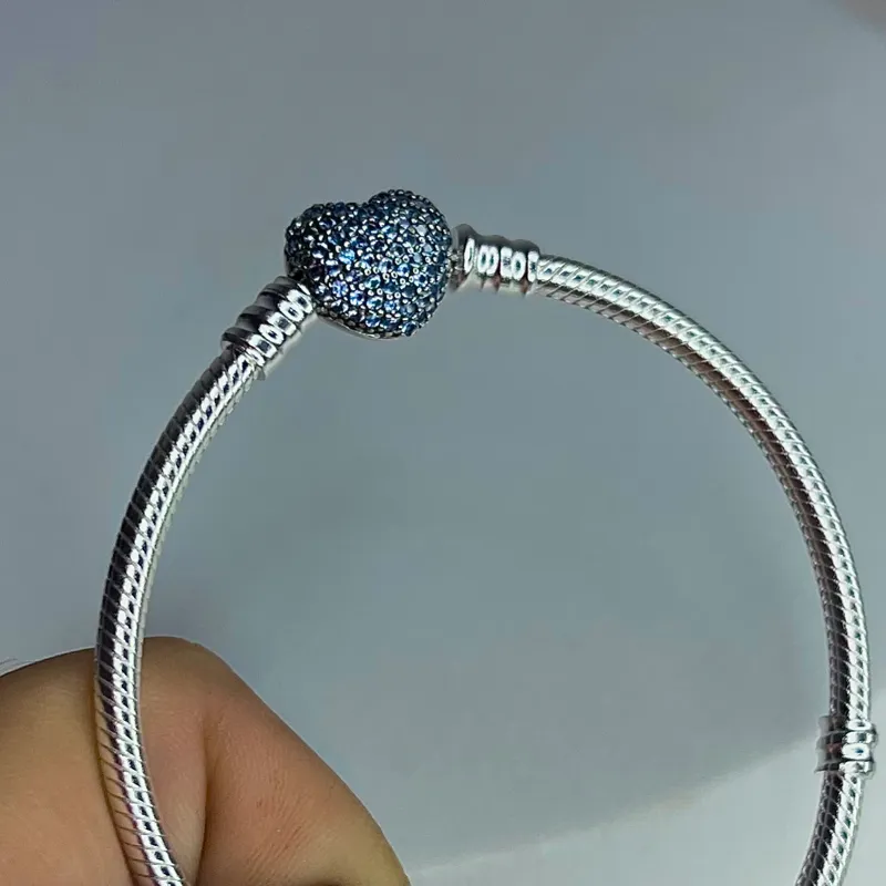 Pulsera Pandora corazón con perlas azules 