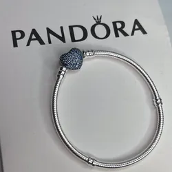Pulsera Pandora corazón con perlas azules 
