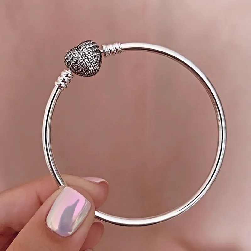 Pulsera rígida Pave Corazón