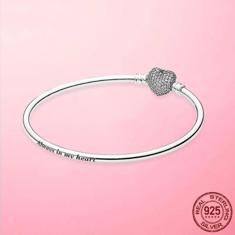 Pulsera rígida Pave Corazón