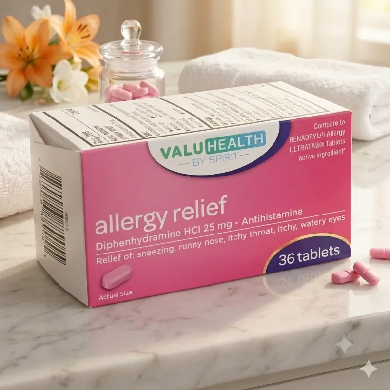 Alivio para Alergias ValuHealth – 36 Tabletas (25 mg)