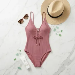 Bañador "Elegance Rib" – Mauve Rose Talla L
