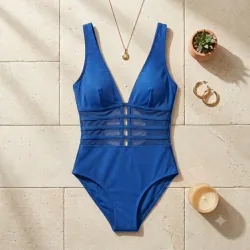 Bañador One-Piece Blue Mesh Talla XS