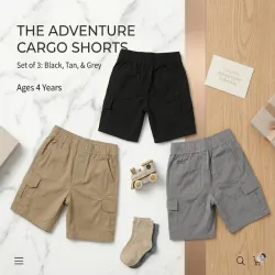 Bermuda Adventure Cargo – Estilo Práctico (Talla 4 años)