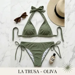 Bikini de Dos Piezas - Verde Oliva Elegante Talla L