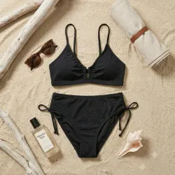 Bikini "Midnight Elegance" - Dos Piezas Negro Premium Talla M