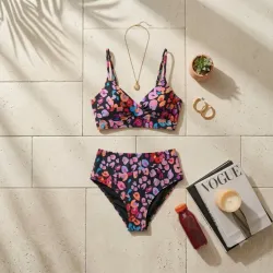 Bikini "Neon Leopard" – Estampado Animal Multicolor Talla S