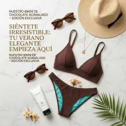 Bikini Ribbed Minimalista – Tono Tierra Talla M