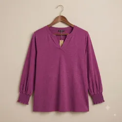 Blusa Casual en Tono Fucsia Melange - PGANDS XXL