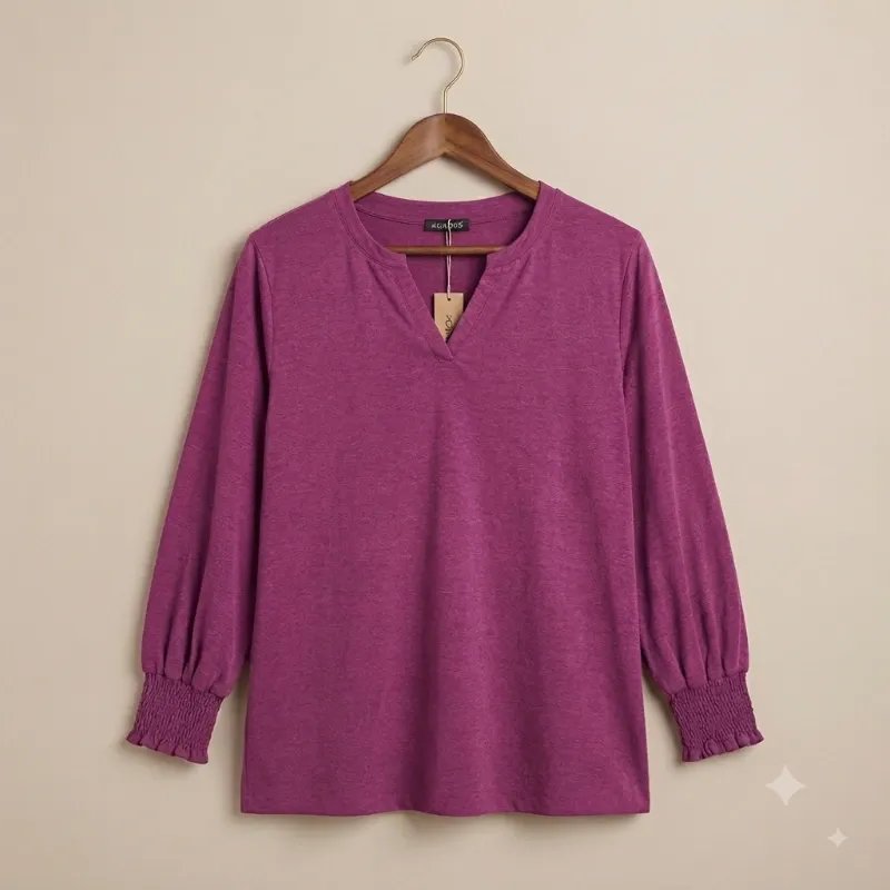 Blusa Casual en Tono Fucsia Melange - PGANDS XXL