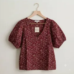 Blusa Estampada de Manga Puff S/M