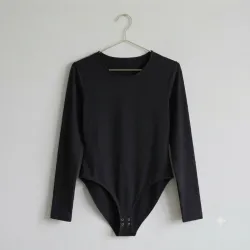 Body de Manga Larga Básico - Negro