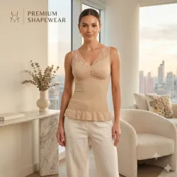 Camiseta Moldeadora Premium con Encaje - Talla XL