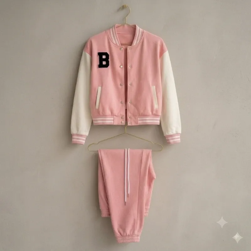 Conjunto Varsity "Pink B Spirit" – Estilo College Retro Talla S