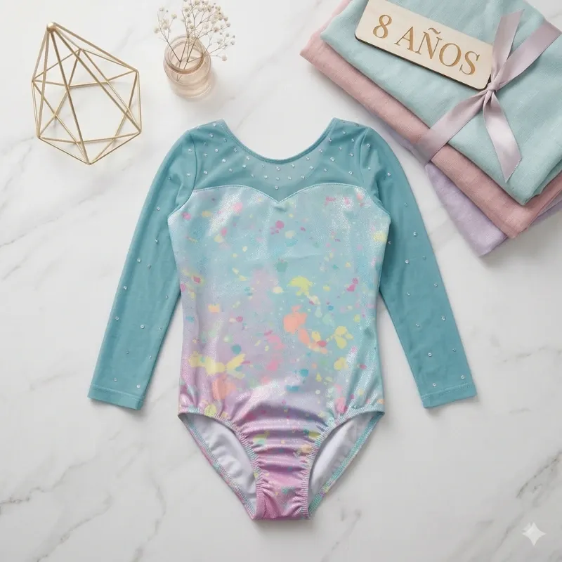Maillot de Gimnasia Rítmica "Nebulosa Pastel" – Edición Especial 8años