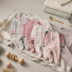 Pack de 4 Pijamas Enteritos (Sleep & Play) con Pie para Bebé