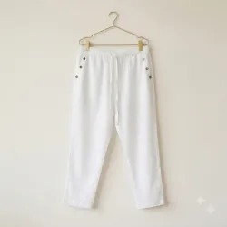 Pantalón Culotte "Blanco Algodón" con Detalles de Botones