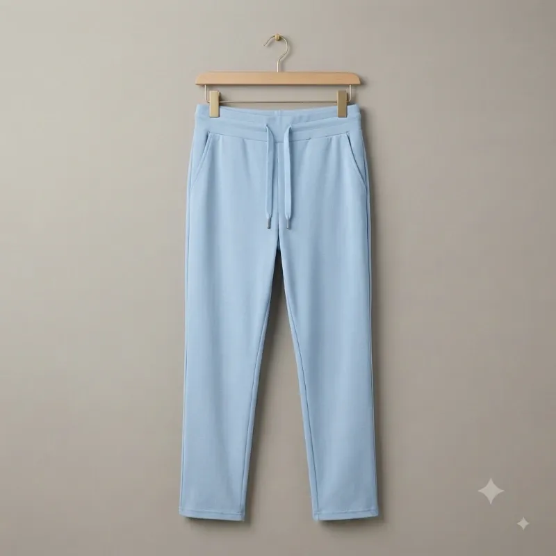 Pantalón de Chándal Holgado de Felpa - Azul Cielo (Talla XL)