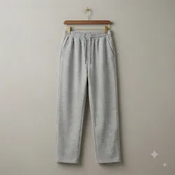 Pantalón de Chándal Holgado de Felpa - Gris Jaspeado (Talla L) Unisex